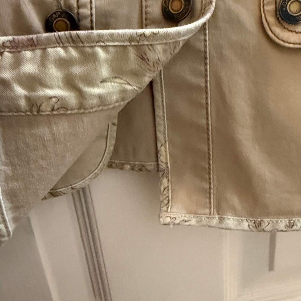 GAP Beige Utility Button-Front Jacket Cotton M - image 3